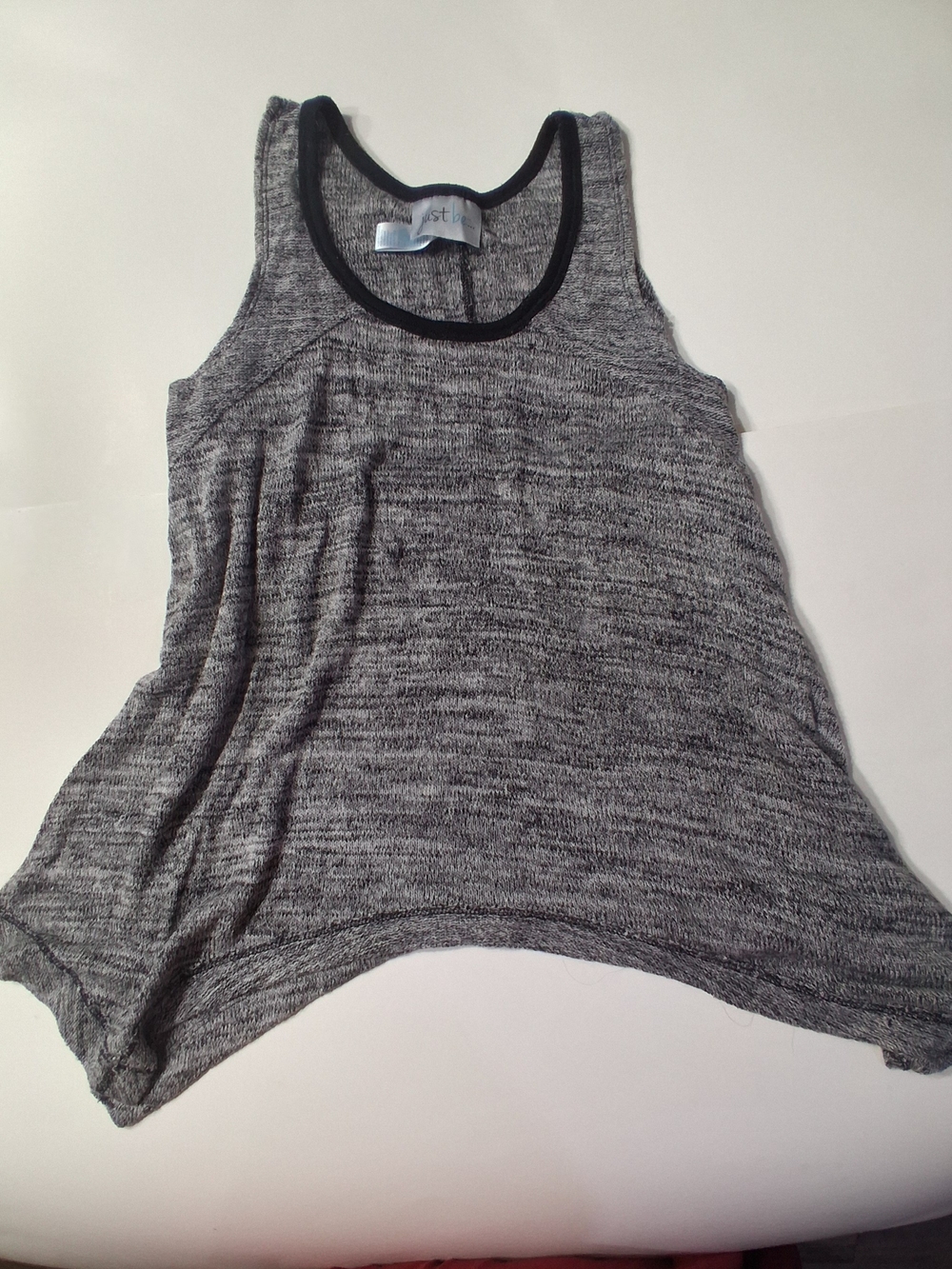 Just Be Gray Marled Sleeveless Tank Top High Low Hem Size Small